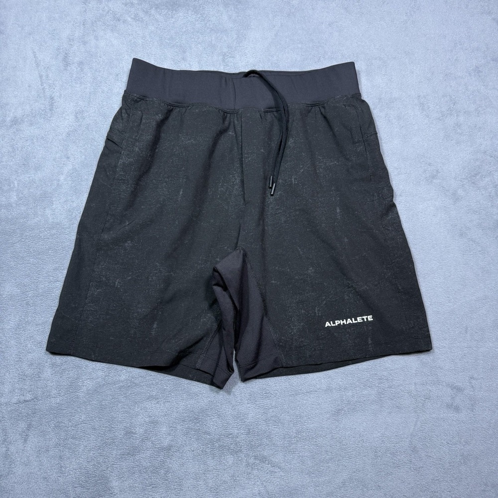 Alphalete Shorts Mens M Black Performance Athletic Training Athleisure Active